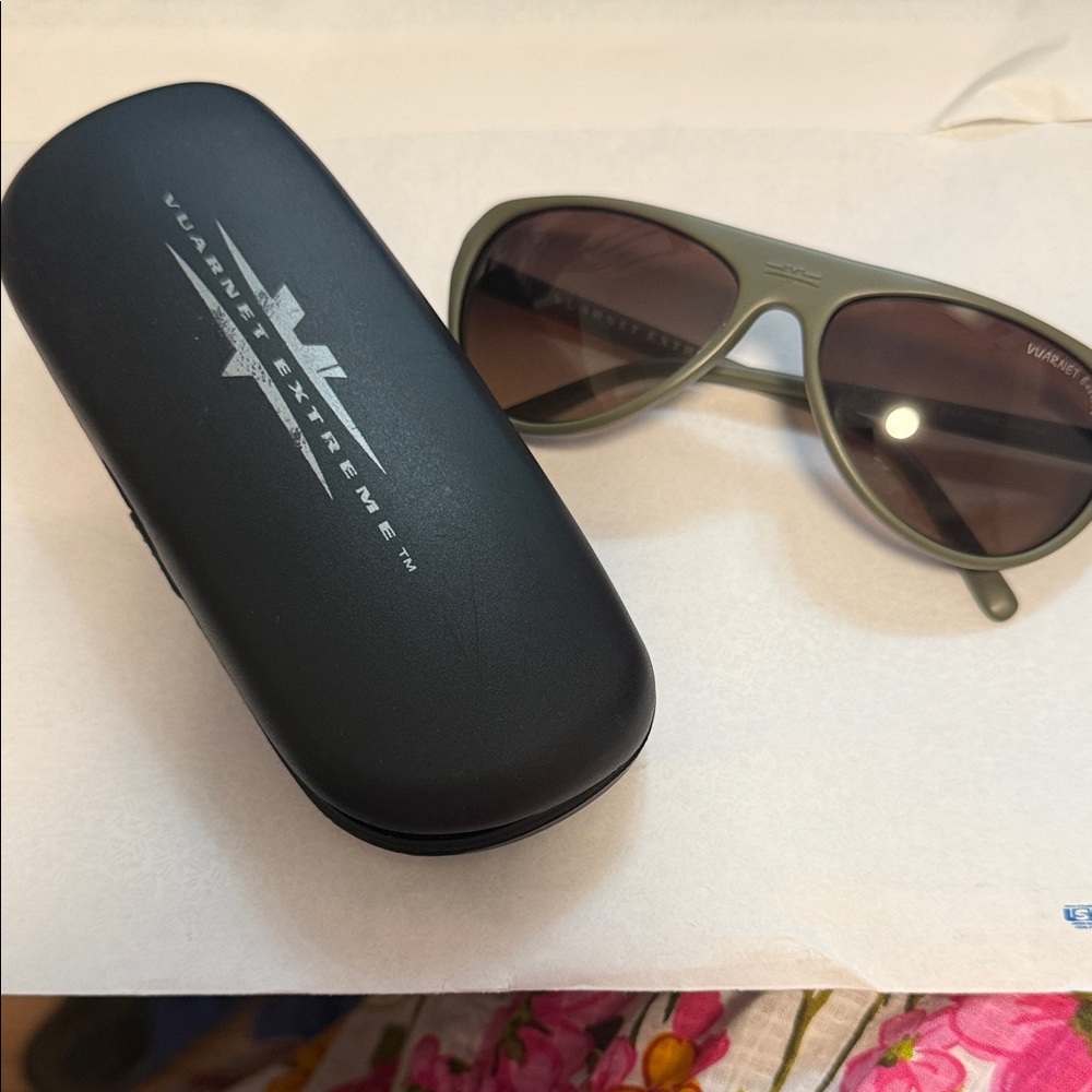 Vuarnet Green Sunglasses with Black Case